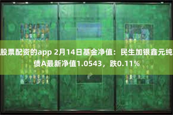 股票配资的app 2月14日基金净值：民生加银鑫元纯债A最新净值1.0543，跌0.11%