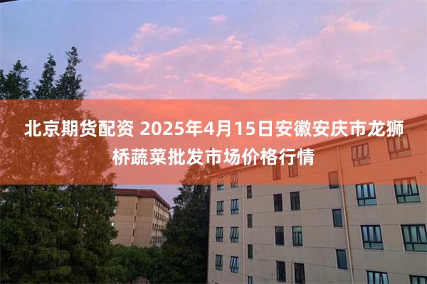 北京期货配资 2025年4月15日安徽安庆市龙狮桥蔬菜批发市场价格行情