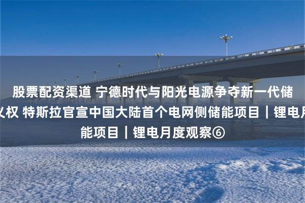 股票配资渠道 宁德时代与阳光电源争夺新一代储能电芯定义权 特斯拉官宣中国大陆首个电网侧储能项目｜锂电月度观察⑥