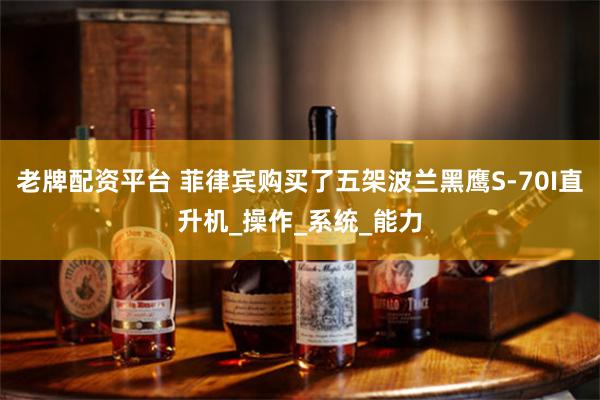 老牌配资平台 菲律宾购买了五架波兰黑鹰S-70I直升机_操作_系统_能力